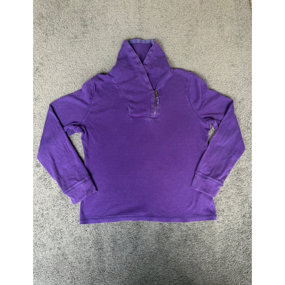 Lauren Jeans Co Ralph Lauren Purple Asymmetrical Quarter Zip Pullover Top Large